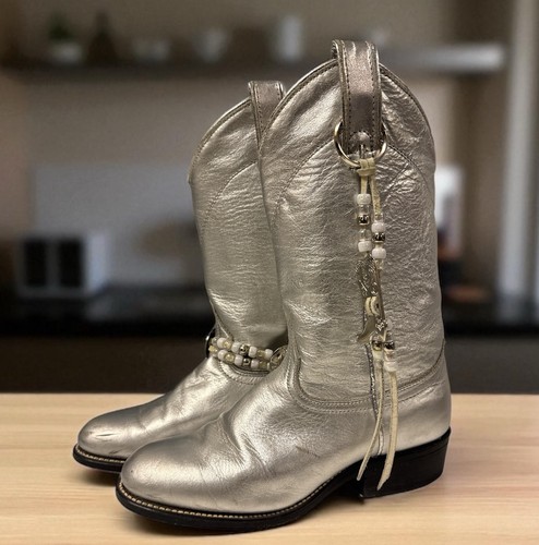 Vtg wrangler boots silver - wrangler,