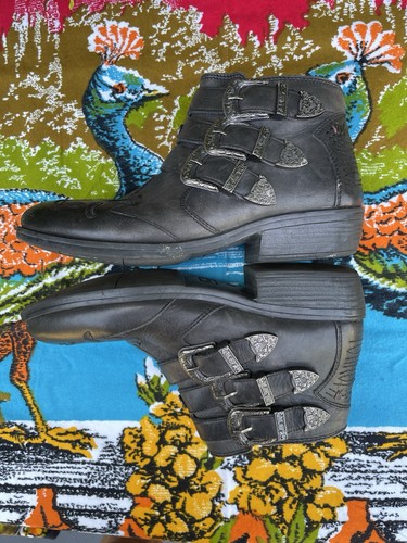 Wrangler black leather cowboy - leather,